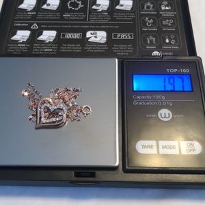 10K RG DIAMOND HEART PENDANT ON A 22 INCH SOLID ROSE GOLD CHAIN